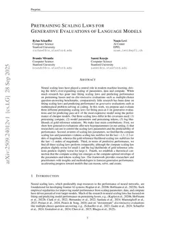 Pretraining Scaling Laws for Generative Evaluations of Language Models
