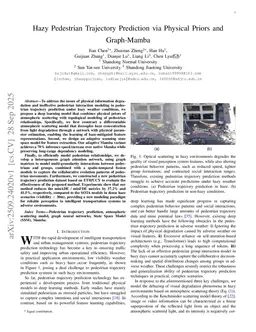 Hazy Pedestrian Trajectory Prediction via Physical Priors and Graph-Mamba