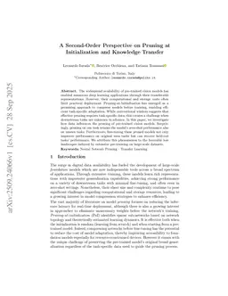 A Second-Order Perspective on Pruning at Initialization and Knowledge Transfer