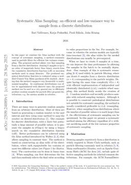 Systematic Alias Sampling: an efficient and low-variance way to sample from a discrete distribution