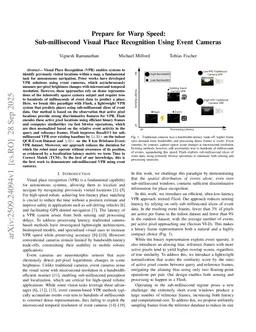 Prepare for Warp Speed: Sub-millisecond Visual Place Recognition Using Event Cameras