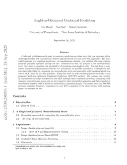 Singleton-Optimized Conformal Prediction
