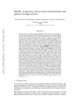 GEAR: A General Evaluation Framework for Abductive Reasoning