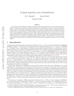 A signal separation view of classification