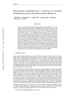 Reasoning or Retrieval? A Study of Answer Attribution on Large Reasoning Models