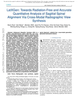 LatXGen: Towards Radiation-Free and Accurate Quantitative Analysis of Sagittal Spinal Alignment Via Cross-Modal Radiographic View Synthesis