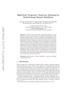 High-Order Progressive Trajectory Matching for Medical Image Dataset Distillation