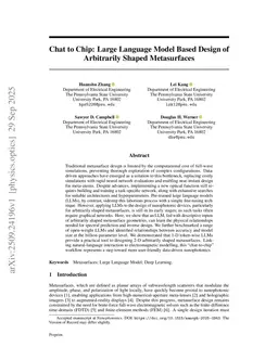 Chat to Chip: Large Language Model Based Design of Arbitrarily Shaped Metasurfaces