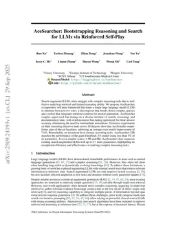 AceSearcher: Bootstrapping Reasoning and Search for LLMs via Reinforced Self-Play