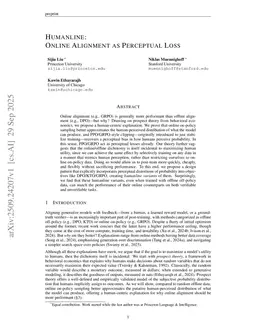 Humanline: Online Alignment as Perceptual Loss