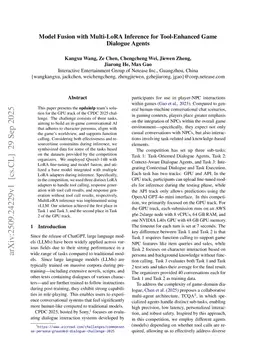 Model Fusion with Multi-LoRA Inference for Tool-Enhanced Game Dialogue Agents