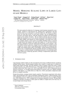 Model Merging Scaling Laws in Large Language Models
