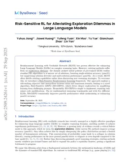 Risk-Sensitive RL for Alleviating Exploration Dilemmas in Large Language Models