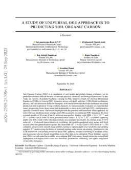 A study of Universal ODE approaches to predicting soil organic carbon