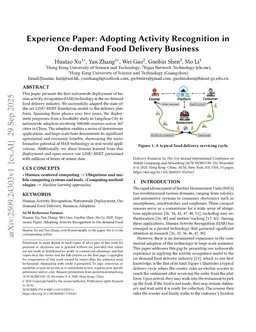 Experience Paper: Adopting Activity Recognition in On-demand Food Delivery Business