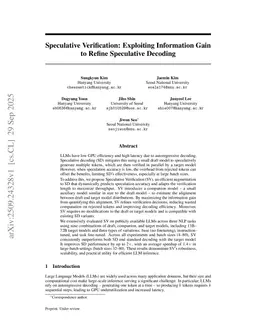 Speculative Verification: Exploiting Information Gain to Refine Speculative Decoding