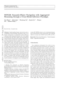SONAR: Semantic-Object Navigation with Aggregated Reasoning through a Cross-Modal Inference Paradigm