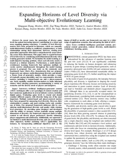 Expanding Horizons of Level Diversity via Multi-objective Evolutionary Learning