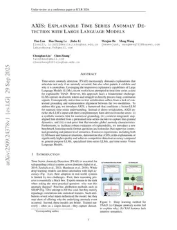 AXIS: Explainable Time Series Anomaly Detection with Large Language Models