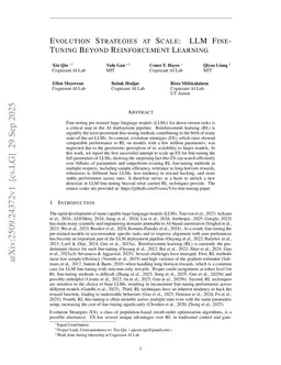 Evolution Strategies at Scale: LLM Fine-Tuning Beyond Reinforcement Learning