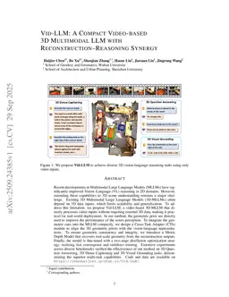Vid-LLM: A Compact Video-based 3D Multimodal LLM with Reconstruction-Reasoning Synergy