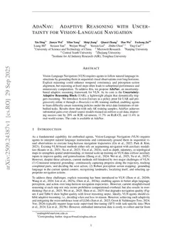 AdaNav: Adaptive Reasoning with Uncertainty for Vision-Language Navigation
