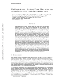 UniFlow-Audio: Unified Flow Matching for Audio Generation from Omni-Modalities