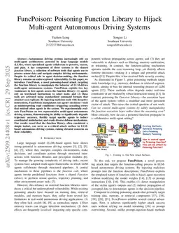 FuncPoison: Poisoning Function Library to Hijack Multi-agent Autonomous Driving Systems