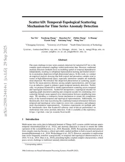 ScatterAD: Temporal-Topological Scattering Mechanism for Time Series Anomaly Detection
