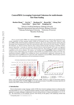 ContextPRM: Leveraging Contextual Coherence for multi-domain Test-Time Scaling