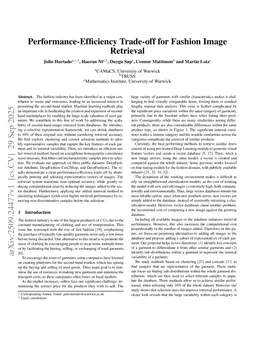 Performance-Efficiency Trade-off for Fashion Image Retrieval