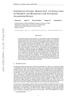 Experience-Guided Reflective Co-Evolution of Prompts and Heuristics for Automatic Algorithm Design