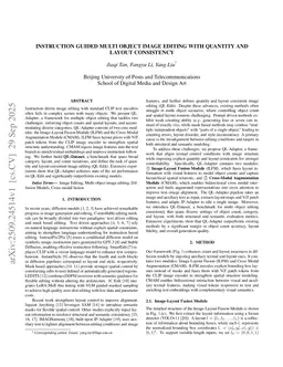 Instruction Guided Multi Object Image Editing with Quantity and Layout Consistency