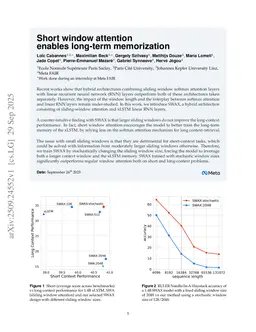 Short window attention enables long-term memorization