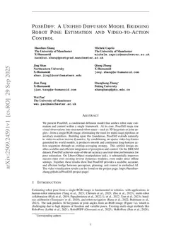 PoseDiff: A Unified Diffusion Model Bridging Robot Pose Estimation and Video-to-Action Control