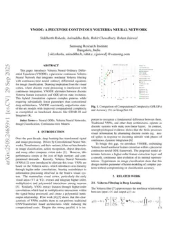 VNODE: A Piecewise Continuous Volterra Neural Network