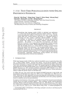 T-POP: Test-Time Personalization with Online Preference Feedback