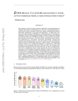 IWR-Bench: Can LVLMs reconstruct interactive webpage from a user interaction video?