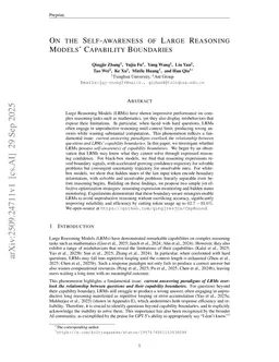 On the Self-awareness of Large Reasoning Models' Capability Boundaries
