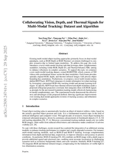 Collaborating Vision, Depth, and Thermal Signals for Multi-Modal Tracking: Dataset and Algorithm
