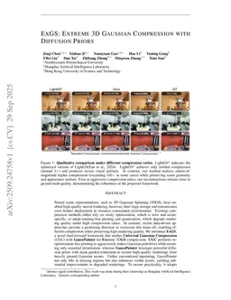 ExGS: Extreme 3D Gaussian Compression with Diffusion Priors