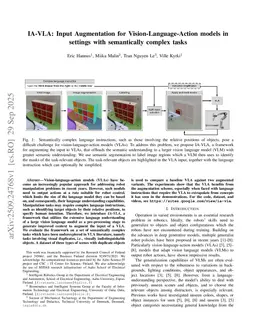IA-VLA: Input Augmentation for Vision-Language-Action models in settings with semantically complex tasks