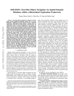 SSR-ZSON: Zero-Shot Object Navigation via Spatial-Semantic Relations within a Hierarchical Exploration Framework