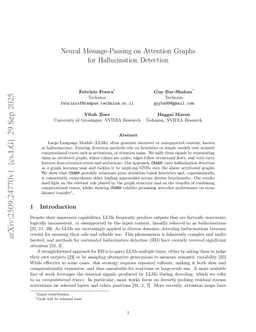 Neural Message-Passing on Attention Graphs for Hallucination Detection