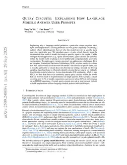 Query Circuits: Explaining How Language Models Answer User Prompts