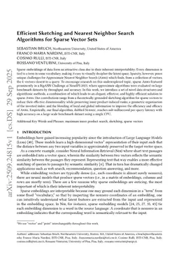 Efficient Sketching and Nearest Neighbor Search Algorithms for Sparse Vector Sets