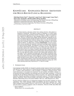 KnowGuard: Knowledge-Driven Abstention for Multi-Round Clinical Reasoning