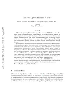 The Free Option Problem of ePBS