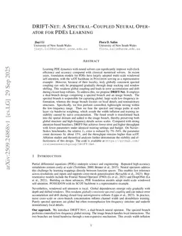 DRIFT-Net: A Spectral--Coupled Neural Operator for PDEs Learning