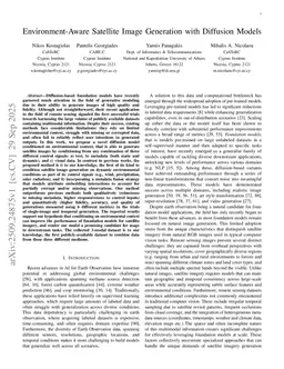 Environment-Aware Satellite Image Generation with Diffusion Models